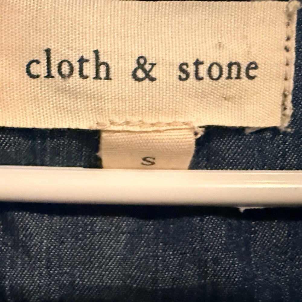 Anthropologie Cloth & Stone Dark Denim Shirt Dress - Picture 3 of 6